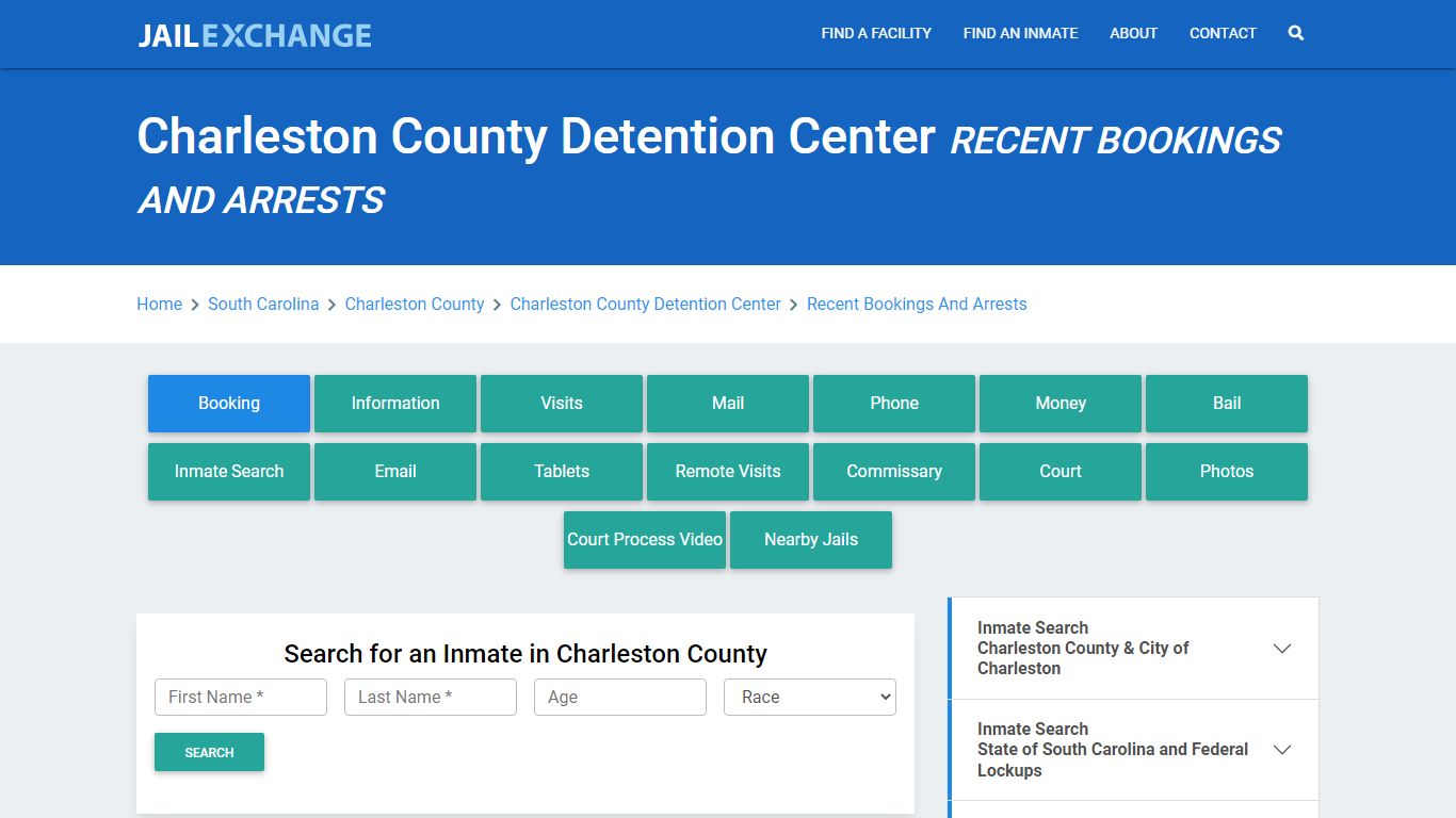 Charleston County Detention Center Recent Bookings And Arrests