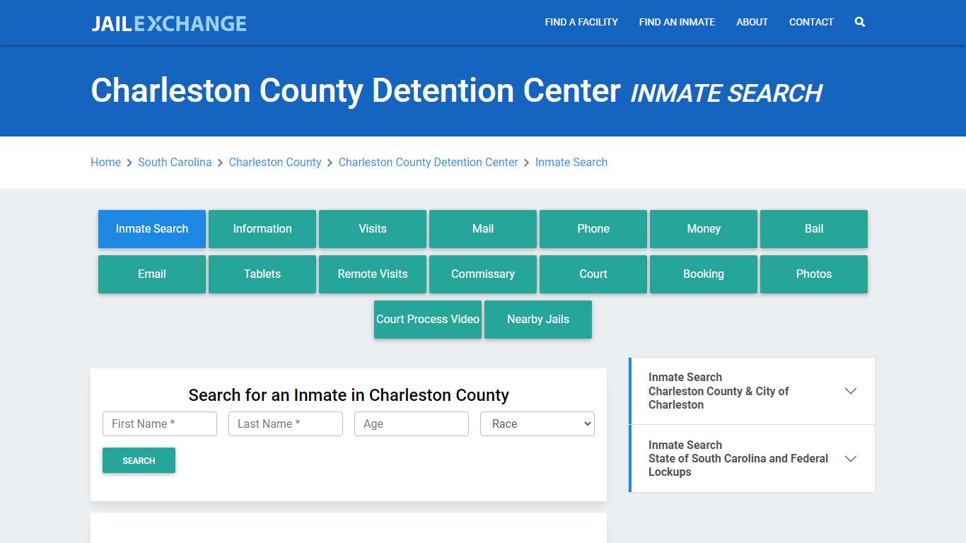 Charleston County Detention Center Inmate Search - Jail Exchange